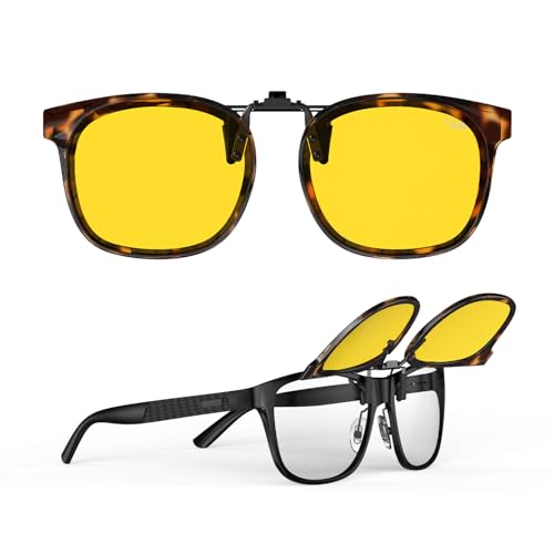 Goiteia Oversized Night Driving Glasses Clip-On