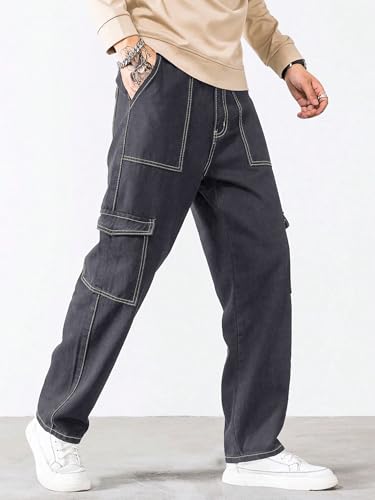 Image of Noble Monk Men Mid Rise Baggy Fit Jeans | Cargo Pocket | Streachable Jean
