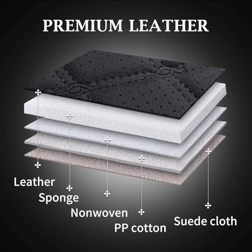 Image of Coverado Tundra Seat Covers, Back Leather Car Seat Covers for Trucks, Automotive Seat Covers Protector Custom Fit 2007-2021 Toyota Tundra(Rear Seat Cover /Black)