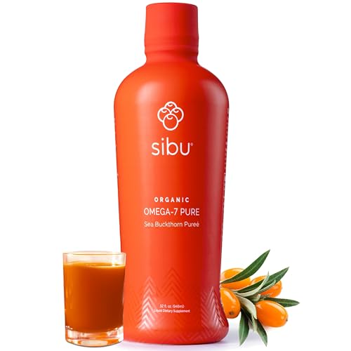 sibu Omega-7 Pure 100% Pure Sea Buckthorn Juice (32 oz) USDA Organic