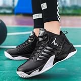 Basketball Shoes Men Classic Sneakers for Men High Top Breathable Non-Slip Fitness Sports Shoes Running Walking (11,Black) - Image 7