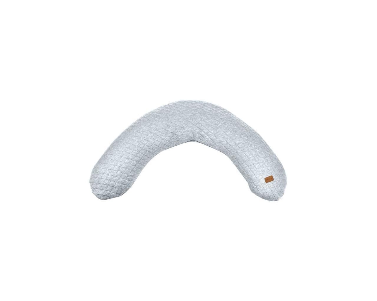 Béaba, Big Flopsy, Nursing Pillow, Pregnancy/Maternity Pillow, Suitable for Sleeping/Nursing, Support, Relaxation and Optimal Comfort, Cotton Flower, Heather Grey