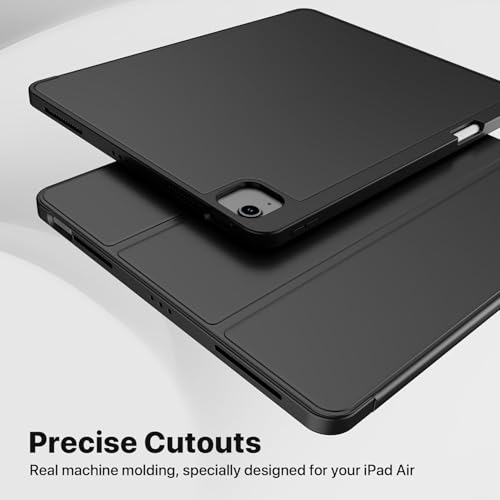 Image of TechTrendz for iPad Air 13 inch Cover M3 /M2 (2025 /2024), iPad Pro 12.9 Inch (6th /5th /4th Gen) Case with Pencil Holder, Smart Cover with Protective Trifold Stand, Auto Wake /Sleep - Blue