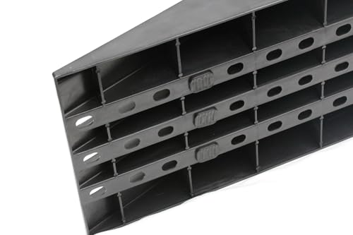 cartrend PKW Auffahrrampen-Set 3 Tonnen, bis 235 mm, Hebebühne, Kunststoff Kfz Rampe, mit Überfahrschutz, 2 Stück