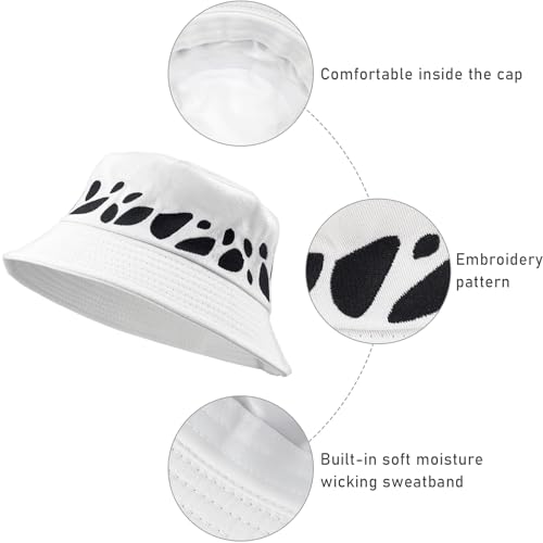 Image of CosInStyle Foldable Bucket Travel White Hat for Men Women Fishing Hats and Summer Protection Hat | 360 Degree Outdoor Beach | UV Protection