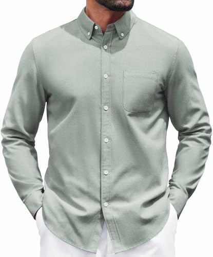 COOFANDY Mens Long Sleeve Button Down Shirt Casual Untucked Shirts for Men Oxford Dress Shirts