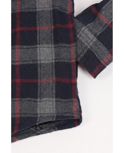 Image of ZENTHACE Boys Sherpa Fleece Lined Flannel Jacket