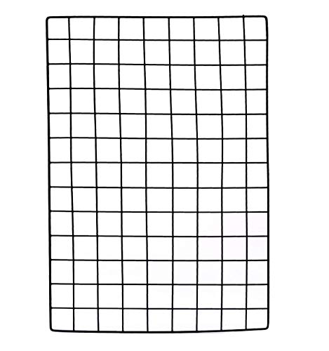 Image of Art Street DIY Metal Photo Grid Wall for Photo Hanging Clips Rectangular Shape, Wall Decoration (Black, 45 x 65 cm)