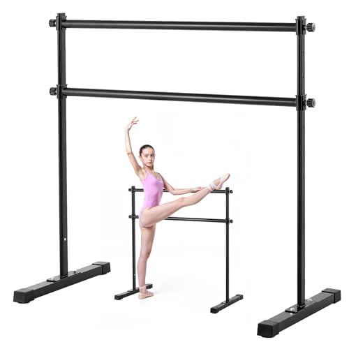 VEVOR Sbarra da Danza Classica, Doppia Sbarre da Danza per Stretching Classica Indipendenti, da Palestra Anti-Oscillazione Regolabile in Altezza, Allenamento di Equilibrio, 1315 x 678 x 1230 mm