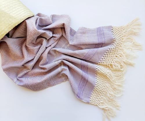 Baby Trapoz Mexican Rebozo Scarf, Shawl w/articela detail, Ideal for Natural Birth, Doula Massage, 98.5", Lavender4