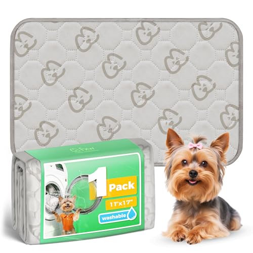 Image of FXW Washable Pee Pads for Dogs, Leak-Proof & Non-Slip, Specifically Designed for 18inch Cages, 11 inch x 17 inch Rectangle, Khaki, 1 Pack