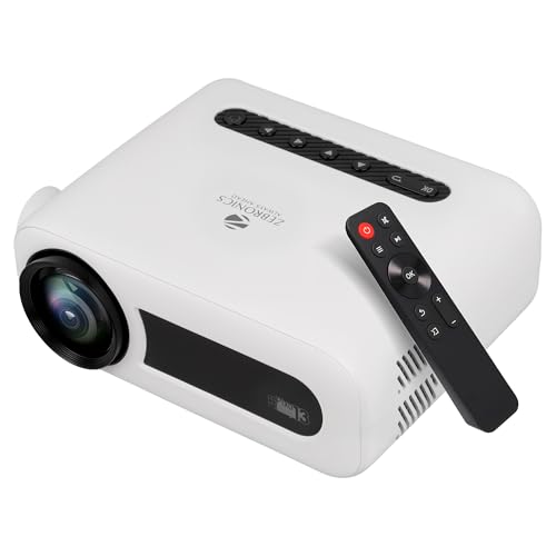 Image of ZEBRONICS PIXAPLAY 13, LED Projector, 2000 Lumens, 200 Inch Screen Size, HDMI, USB, AUX, AV, FHD 1080p Support, Built in Speaker, Remote Control