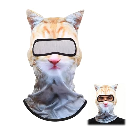 1/2pcs 3D Cat Ski Mask Cats Funny Sheisty Masks with Ears Animal Hood Sun Protection Windproof Balaclava Hat for Skiing Activities Outdoor (1)
