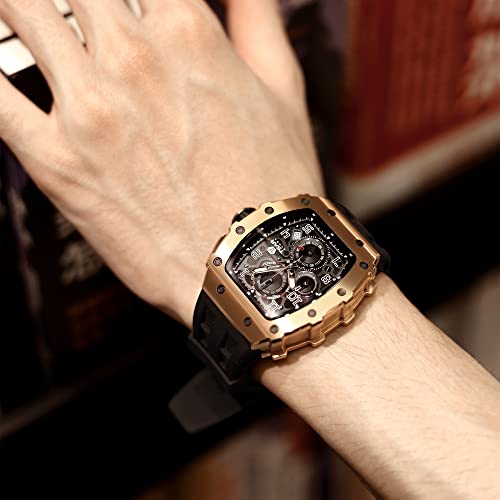 Men's Luxury Watches TSAR BOMBA/ساعة فاخرة للرجال Tonneau Wrist Watches Sapphire Crystal Japanese Quartz Movement 50M Water Resistant Classic Design Gift fot Men