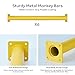 Purife Set of 6 Monkey Bars for Backyard - Steel Playground Ladder Rungs for Outdoor, Playset Safety Climbing Handles - 16.5 inch, Yellow