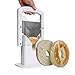 Koozam Bagel Slicer High End White Plastic and Stainless Steel Guillotine, White