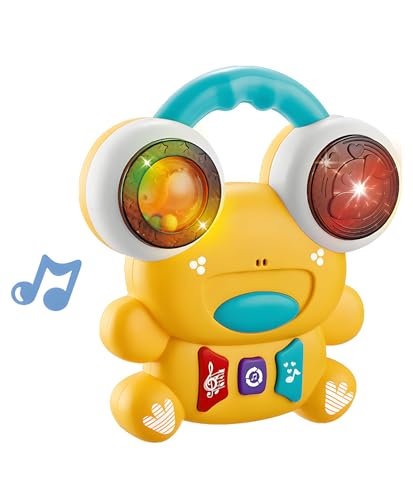Image of Baby Musical Drum Toy | Frog Shape with Lights & Music | Rolling Ball Activity Toy for Babies & Toddlers | Early Learning Sound Toy | Plastic Drum - Pack of 1 (Color May Vary)