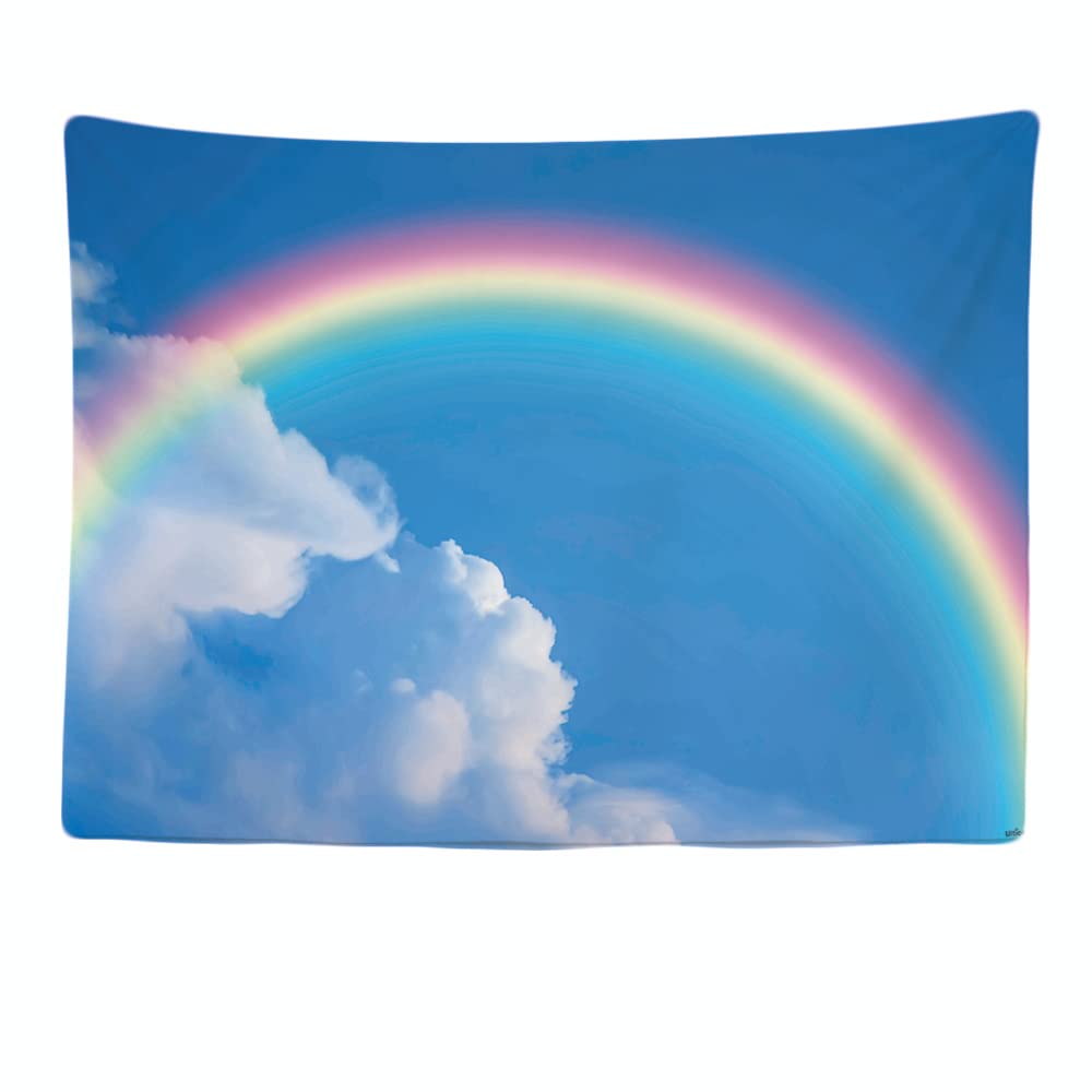 Ulticool, Tapestry Decoration Home, Rainbow Clouds Blue Sky, 200 x 150 cm, Wall Towel Wall Hangings