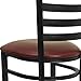Flash Furniture HERCULES Series Black Ladder Back Metal Restaurant Barstool - Burgundy Vinyl Seat