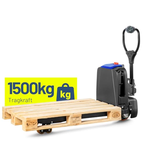 Pallit ONE-F4 Hubwagen Elektrisch Elektro Hubwagen 1500 kg Tragkraft 20 Ah Lithium-Ionen Wechsel Batterie für 3,5h Laufzeit Elektrischer Gabelhubwagen für den täglichen Einsatz