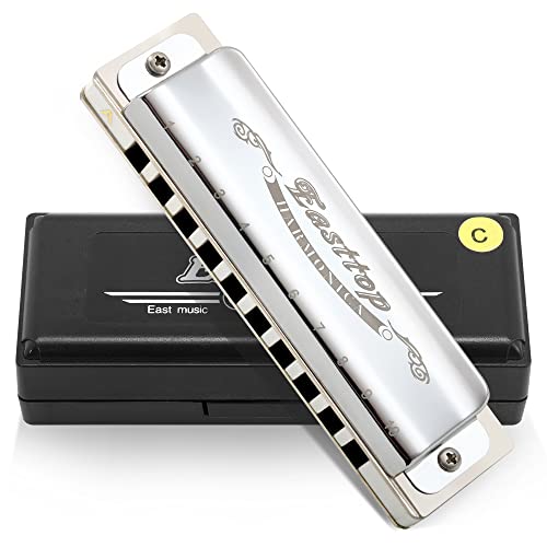 East Top 10 Holes Key by C Professional Diatonic Blues Harmonica T008, Silver Harmonica Pour adultes, joueurs… - Les Beatles, Paul McCartney, John Lennon, RIngo Starr, George Harrison East Top 10 Holes Key by C Professional Diatonic Blues Harmonica T008, Silver Harmonica Pour adultes, joueurs… – Image 6