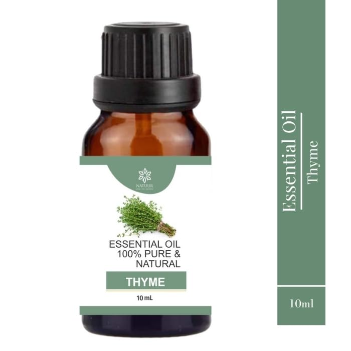 Natuur - Thyme Essential Oil - 10ml | 100% pure and medical grade | Natural antibacterial and antioxidant | Aromatherapy oil for skin, hair, immunity and well -being Natuur - Thyme Essential Oil - 10ml | 100% pure and medical grade | Natural antibacterial and antioxidant | Aromatherapy oil for skin, hair, immunity and well -being