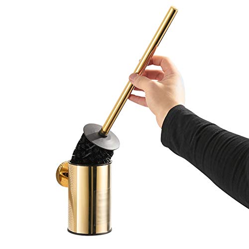 d Set scopino per WC in Acciaio Inossidabile - Strumento per la Pulizia del Bagno con Supporto, Elegante scopino per WC per bagni e Facile da Pulire