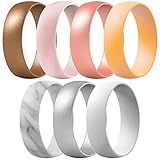 ThunderFit - Anillo de boda de silicona para hombres y mujeres, 7 anillos de goma de compromiso de 6 mm de ancho, 1,65 mm de grosor (12,5 – 13 (22,2 mm)