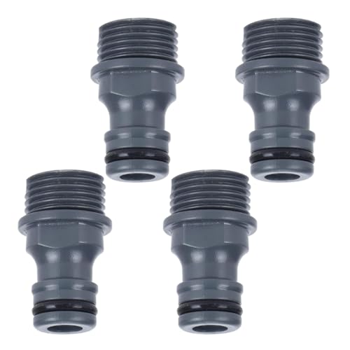 Connettore per Capezzolo del Rubinetto, 4 Pezzi, connettori per tubo da giardino, Attacco Rapido Acqua, Adattatore Maschio per Raccordo Rubinetto a Tubo da 1/2, per Rubinetto Cucina Bagno Giardino