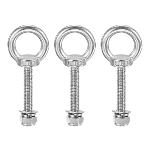 Boulons à œil M8 x 50 mm inox 304 avec rondelle femelle et écrou de fixation pour câble