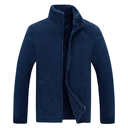 Gatti Men's Full Zip Fleece Jackets Midweight Fleece Jacket Navy Size S