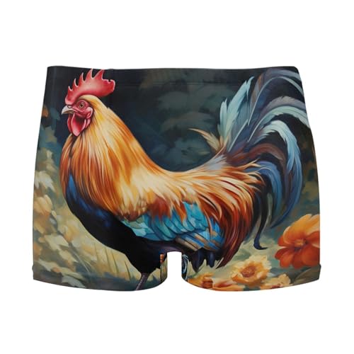 Farm Rooster Cock Mens Swim Trunk Swimwear Bathing Suit Swim Brief Square Leg Board Short S S0401220