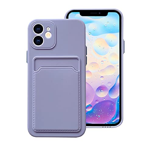 Porte-cartes coque iPhone 12 Mini violet antichoc TPU souple