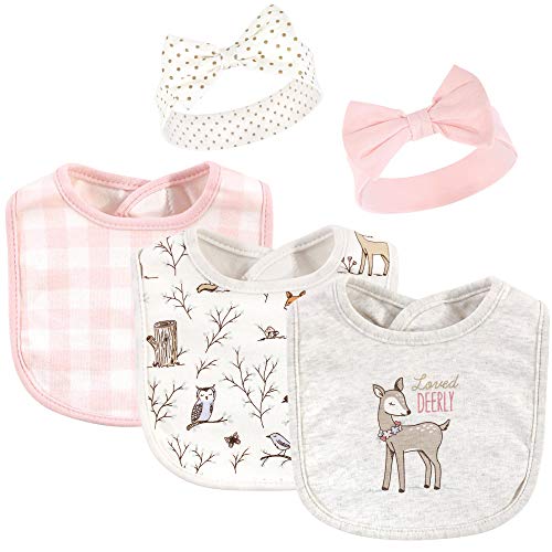 Image of Hudson Baby Unisex BabyCotton Bib and Headband or Caps Set