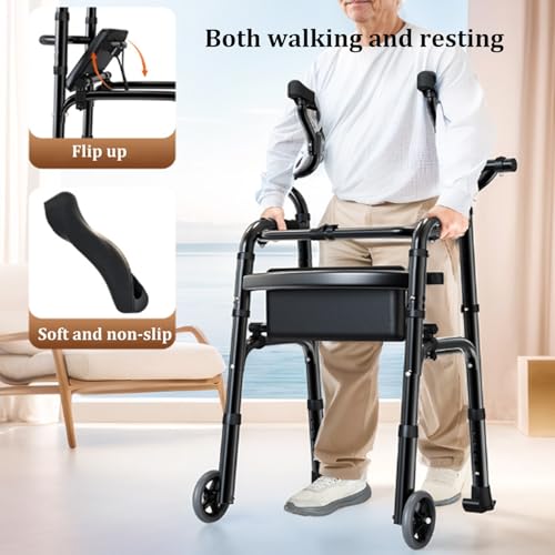 Déambulateur support vertical pour personnes handicapées avec accoudoirs ergonomiques - 6
