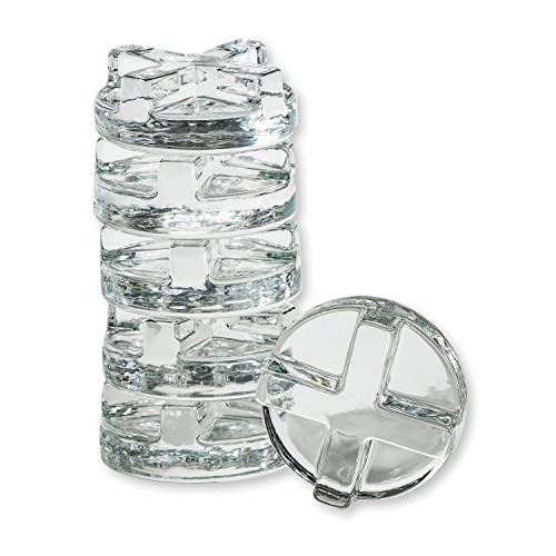 Trademark Innovations Glass Fermentation Pickling Jar Weights, Cross Grip Style (Set of 6)