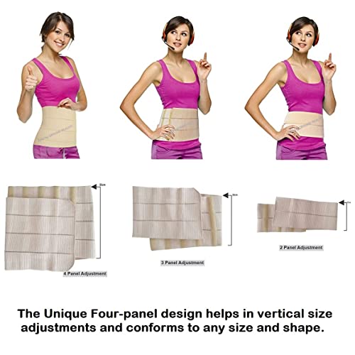 Dyna Sego Elastic Abdominal Corset 4 Panel Support Belt Binder With Vertical Adjustments For Women After Delivery,Universal Size Elastic Corset Post Pregnancy Waist Belt,Abdominal Support