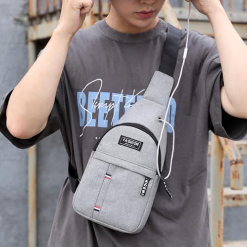 Mini Mochila Bolsa Transversal de Ombro, Impermeável, Saída para Fone de Ouvido