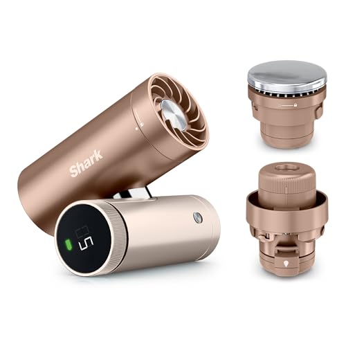 Shark ChillPill 3-in-1-HochgeschwindigkeitsHandventilator- Sprühnebel- und InstaChill-System mit 3 Kühlaufsätzen reisefreundliches Design Iced Latte FA022EUBR