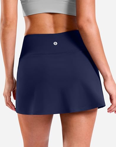 Image of SANTINY 13.5 inch /15 inch Skorts for Women with 2 Pockets High Waisted A Line Casual Pickleball Golf Skort Athletic Tennis Skirt