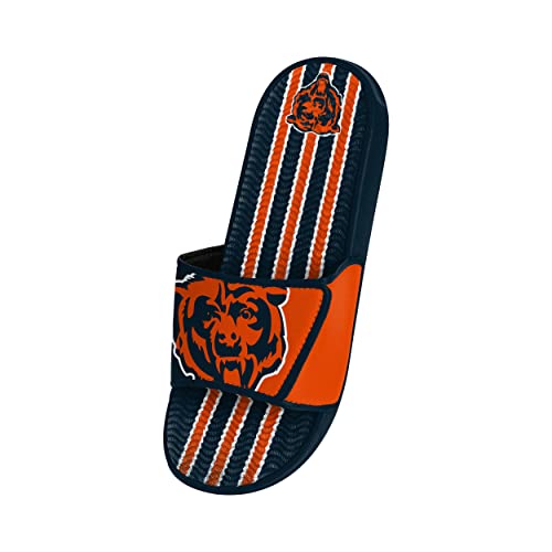 Image of FOCO mens NFL Team Stripe Logo Athletic Sport Shower Flip Flop Sandals Gel Slides