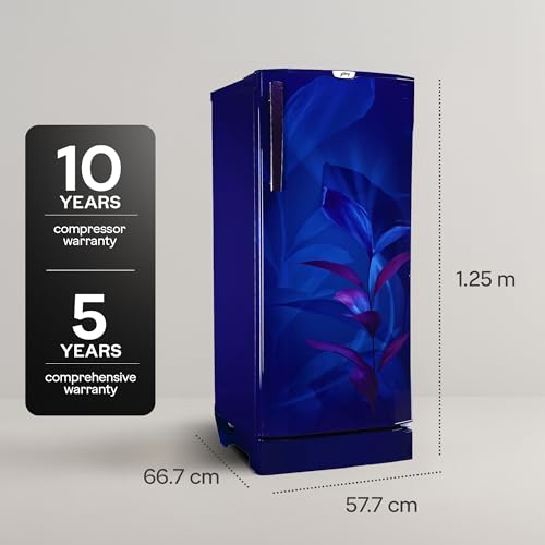 Image of Godrej 185 L 5 Star 5 Years Comprehensive Turbo Cooling Technology Toughened Glass Shelves Large Shelve Space Single Door Refrigerator (2026 Model, RD 195EN TAI MN BL, Marine Blue)