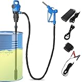 Electric Drum Pump with120V AC/12V DC Power, 55 Gallon Drum Pump Electric, Built-in 2-Inch Bung Adapter, 5 GPM Flow Rate,Telescoping Suction Tube 34' to 49' Suitable for Diesel, DEF, Water, Antifreeze