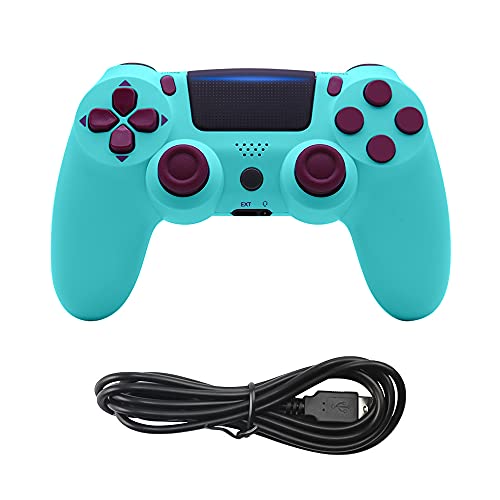 PS4 Remote Controller Wireless Control PS4 - Joystick Gamepad for Sony Playstation 4, Dual Shock 4, Remote Control, USB Cable,Compatible with PS4/PS4 Pro/PS4 Slim/PC (Light Blue)