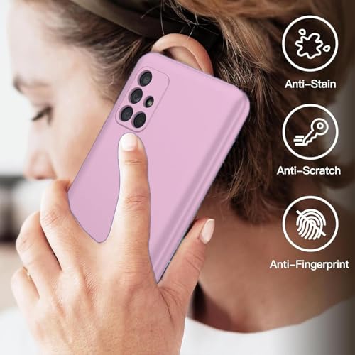 Image of DIZORO Liquid Silicone Case with Microfiber Coushioning Compatible for Samsung Galaxy M51 Shockproof Slim Back Cover, Gel Rubber Full Body Protection - Lilac