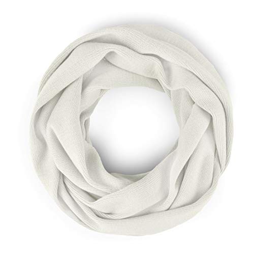 Neverless® Damen Loopschal Strickschal Schlauchschal Schal Feinstrick einfarbig creme