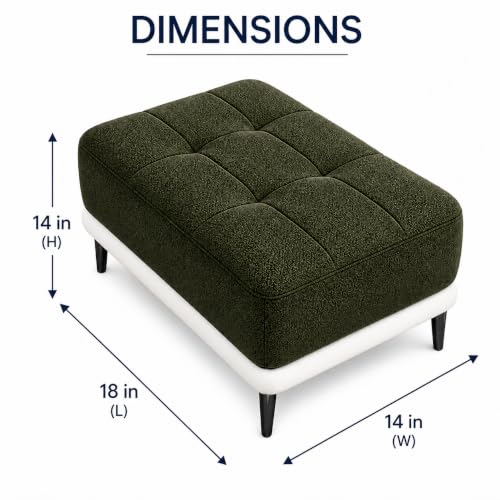 Image of Solid Wood Standard Ottoman Bench Stool | Pre-Assembled | Suitable for Living Room, Bedroom, Lounge & Office