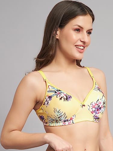 Image of Women's Cotton Floral Printed Lightly Padded Full Coverage Non-Wired T-Shirt Bra