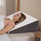 Exsnugy Keilkissen 19cm Höhe - Dreieckiges Kissen gegen Reflux, Schnarchen, Rückenschmerzen & zur Erholung nach Operationen - Memory Schaum mit waschbarem atmungsaktivem Bezug