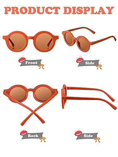 Weewooday 8 Pairs Kids Cute Round Polarized Sunglasses Retro Circle Glasses for Toddler Girls Boys Beach Sports, Age 3-103